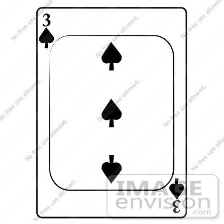 #13263 3 of Spade Playing Card Clipart by DJArt