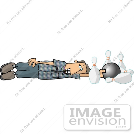 #13293 Clumsy Bowler Man Clipart by DJArt