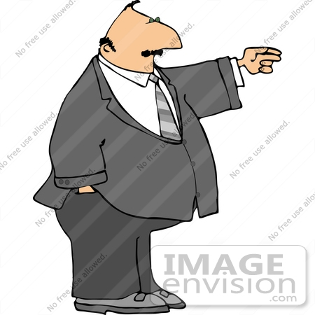 #13303 Caucasian Business Man Pointing Clipart by DJArt