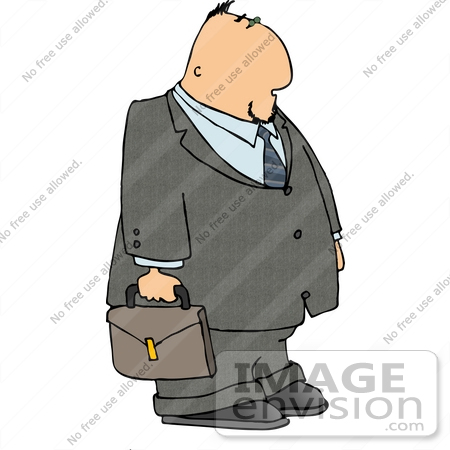 #13304 Caucasian Business Man Carrying a Briefcase Clipart by DJArt