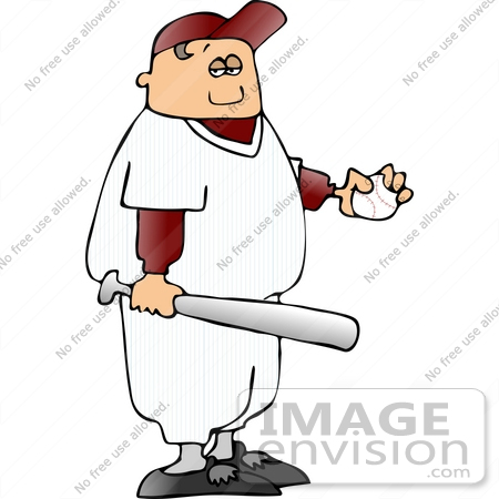 #13323 Caucasian Boy Playing Baseball Clipart by DJArt