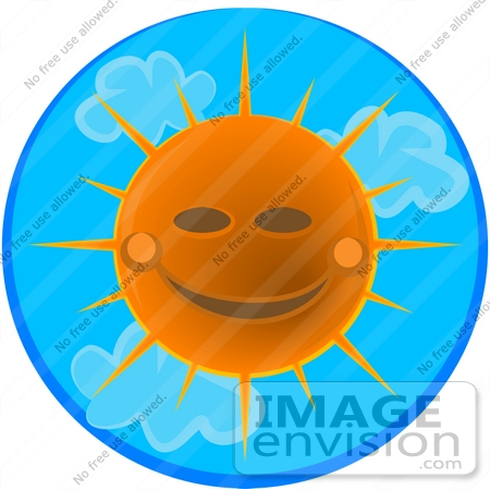 #13361 Smiling Sun in a Summer Sky Clipart by DJArt