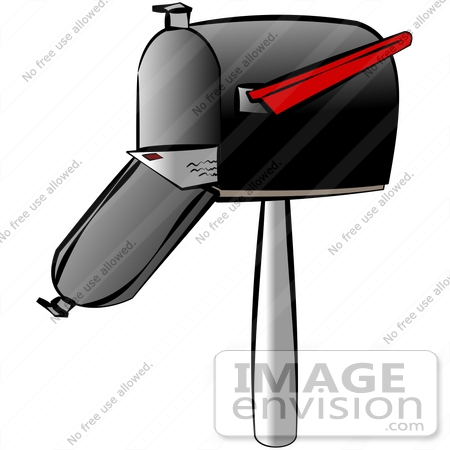 #13367 Mail in an Open Mailbox Clipart by DJArt