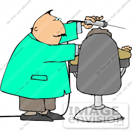 #13371 Dentist Preparing to Drill a Patient’s Tooth Clipart by DJArt