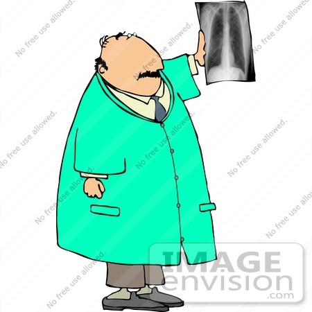 #13373 Caucasian Male Doctor With an Xray Clipart by DJArt