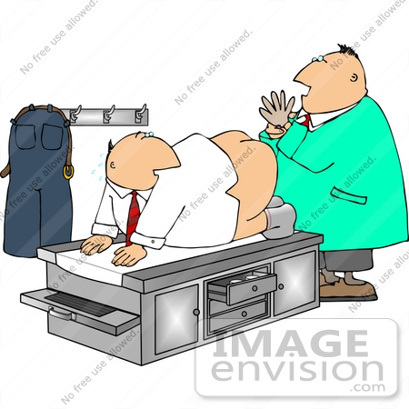 #13374 Middle Aged Caucasian Man Getting a Rectal Exam Clipart by DJArt
