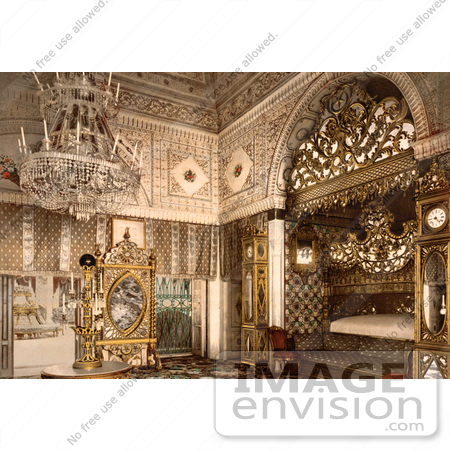 #13425 Picture of an Elegant Bedroom, Bey of Tunis, Kasr-el-Said, Tunisia by JVPD
