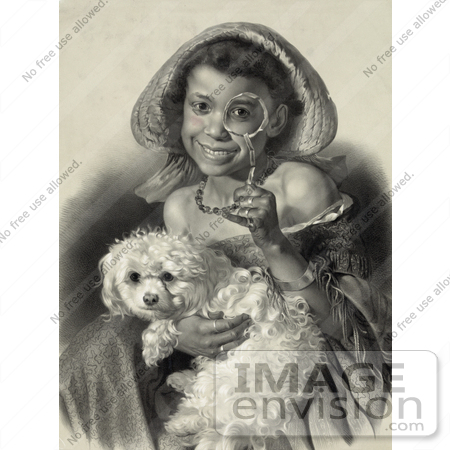 #13467 Picture of an African American Girl With a Dog by JVPD