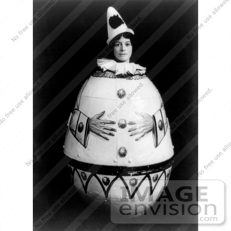 #13488 Picture of a Woman Entertainer in a Wooden Egg Costume by JVPD