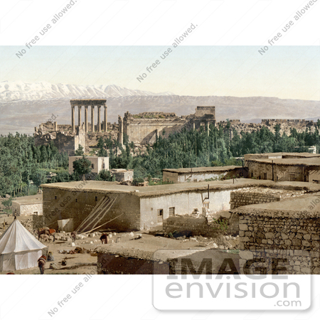 #13560 Picture of the Temple of Jupiter and Acropolis of Baalbek, Lebanon by JVPD