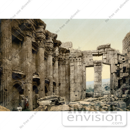 #13566 Picture of the Interior of the Temple of Jupiter in Baalbek by JVPD