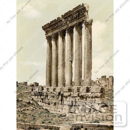 #13577 Picture of the Temple of Jupiter Columns, Baalbek, Lebanon by JVPD