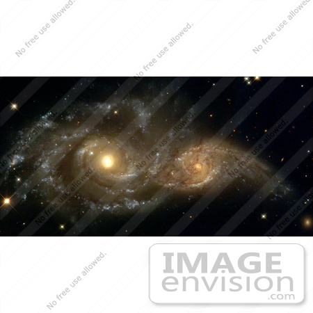#1360 Stock Photo of Two Spiral Galaxies in Space by JVPD
