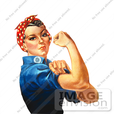 #13715 Picture of Rosie The Riveter Flexing Her Arm Muscles, We Can Do It! by JVPD
