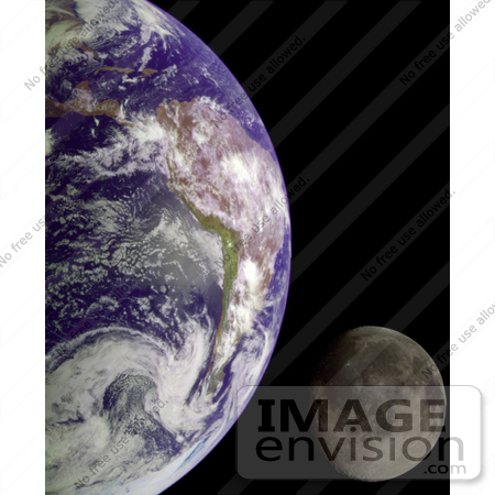 #1374 Photo of The Earth and Moon in the Blackness of Outer Space by JVPD