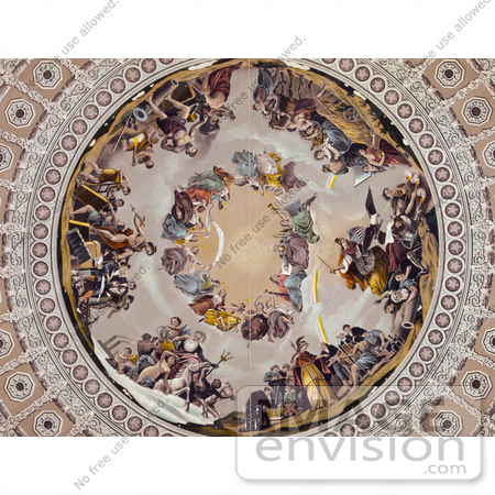 #13743 Picture of the Rotunda Painting of Apotheosis of Washington, by Constantino Brumidi by JVPD