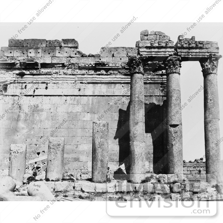 #13760 Picture of Broken Columns, Temple of Jupiter, Heliopolis, Baalbek, Lebanon by JVPD