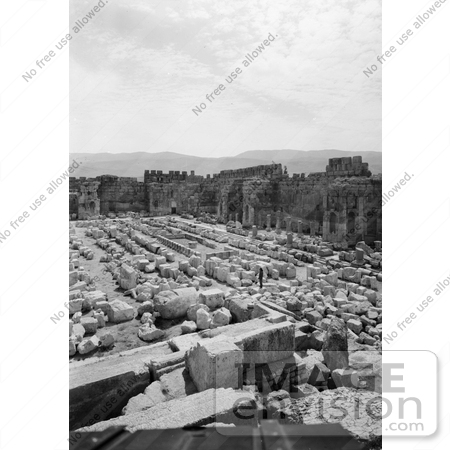 #13764 Picture of Ruins of the Grand Court, Heliopolis, Baalbek, Lebanon by JVPD
