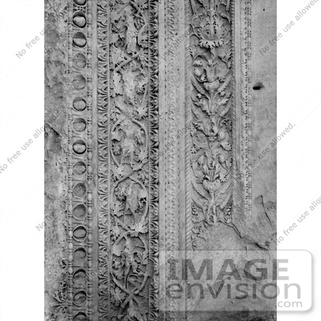 #13776 Picture of Carvings in Stone on the Doorpost of the Temple of Bacchus, Baalbek by JVPD