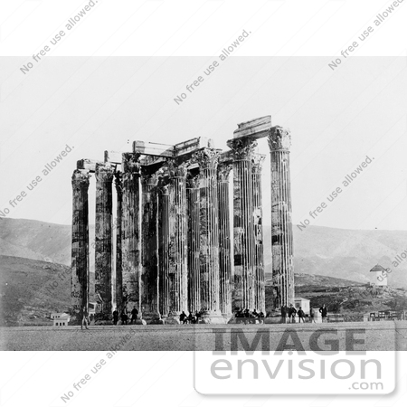 #13786 Picture of People at the Temple of Olympian Zeus, Baalbek by JVPD