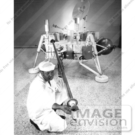 #1384 Photo of a NASA Technician Checking a Soil Sampler on the Viking Lander by JVPD