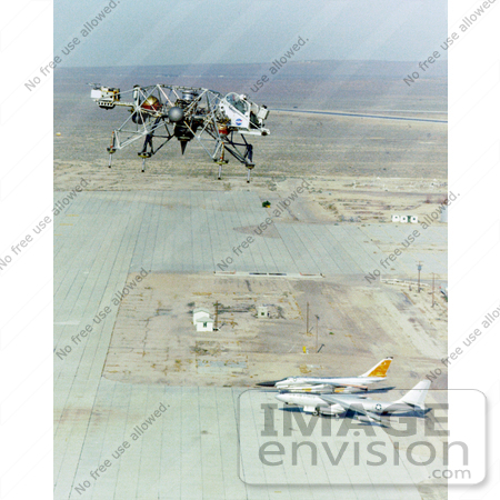 #1399 Photo of a Lunar Landing Research Vehicle in Flight Above Airport Runways by JVPD