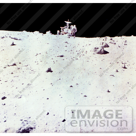 #1406 Photo of Astronaut Charles Duke With Lunar Rover on Moon's Surface by JVPD