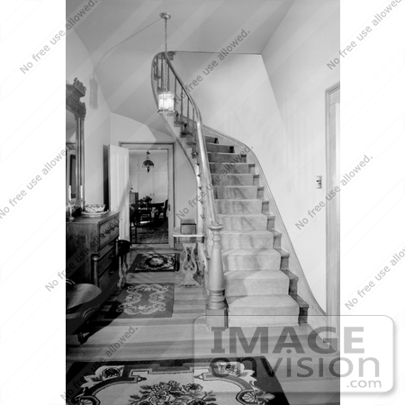 #14242 Picture of the Staircase and Hall in the Hanley House, Jacksonville, Oregon by JVPD