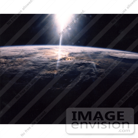 #1427 Photo of Sunlight over Earth as seen by STS-29 crew 3/18/1989 by JVPD