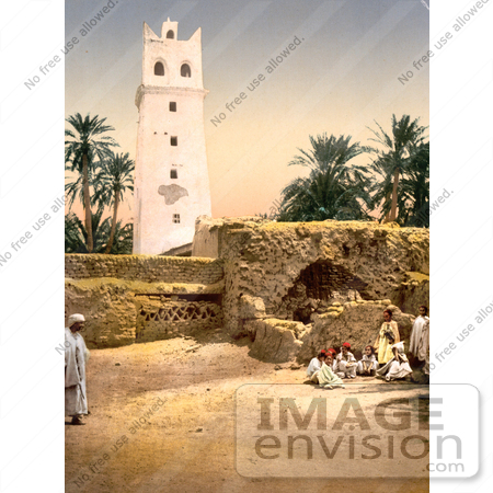 #14314 Picture of People Near the Mosque, Biskra, Algeria by JVPD