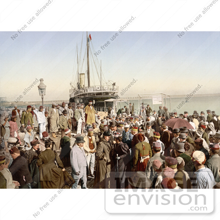 #14316 Picture of People Disembarking a Ship, Algiers, Algeria by JVPD