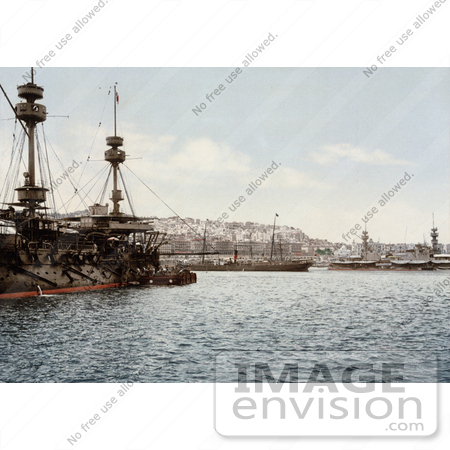 #14321 Picture of Warships in the Harbor, Algiers, Algeria by JVPD
