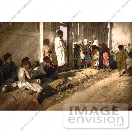 #14340 Picture of Beggars Outside a Mosque, Algeria by JVPD