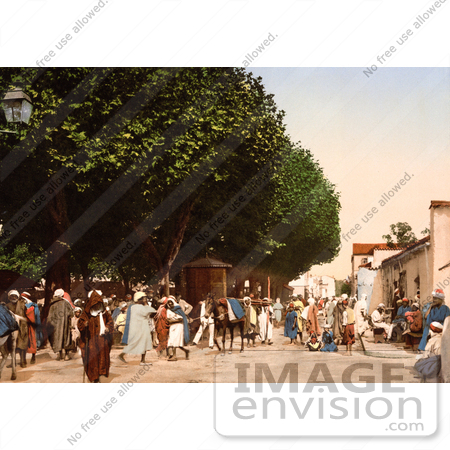 #14368 Picture of a Busy Street Market, Blidah, Algeria by JVPD