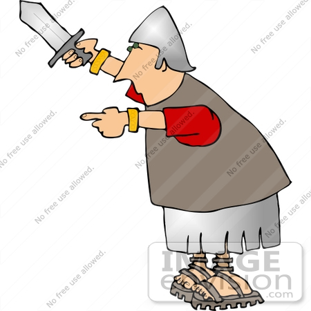 #14426 Roman Soldier With Sword Clipart by DJArt
