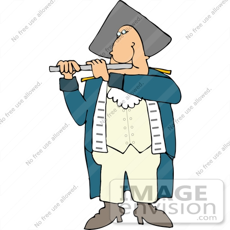 #14432 Revolutionary War Soldier Floutist Clipart by DJArt