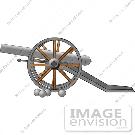 #14441 Cannon and Balls From the Civil War Era Clipart by DJArt