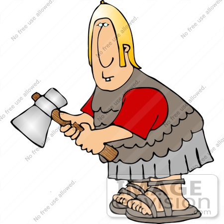 #14452 Roman Soldier Holding an Axe Clipart by DJArt