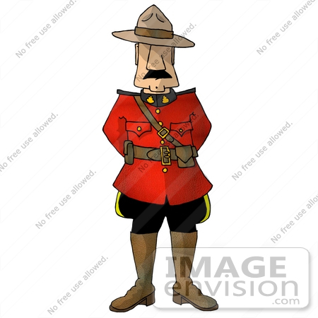 #14477 Mountie Man in a Red Uniform Clipart by DJArt
