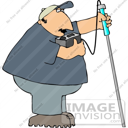 #14488 Man Using a Gas Detector Clipart by DJArt