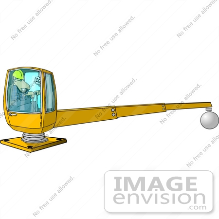 #14507 Middle Aged Man Operating a Crane Clipart by DJArt