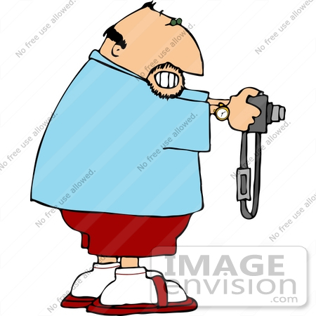 #14523 Middle Aged Caucasian Man Taking a Picture With a Camera Clipart by DJArt