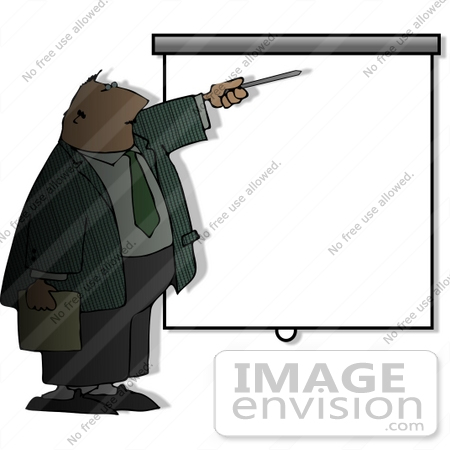 #14537 Middle Aged Caucasian Business Man at a Blank Screen During a Slideshow Presentation Clipart by DJArt
