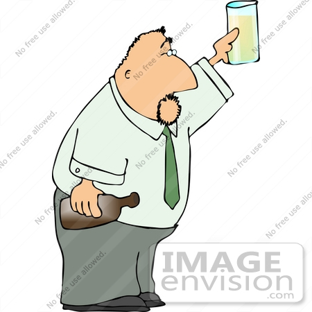 #14582 Middle Aged Caucasian Man Toasting Clipart by DJArt