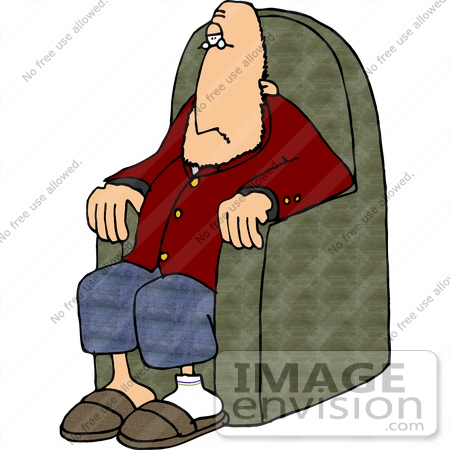 #14585 Caucasian Man Sitting in a Chair Clipart by DJArt