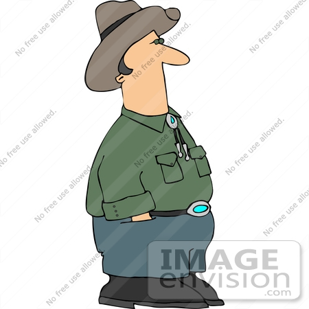 #14596 Caucasian Cowboy With His Hands in His Pockets Clipart by DJArt