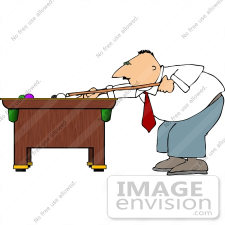 #14738 Man Playing a Game of Pool Clipart by DJArt