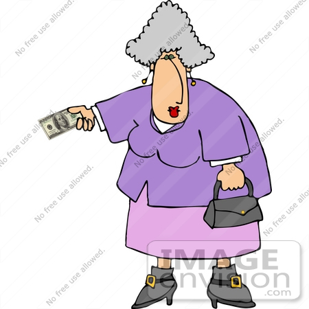 #14740 Senior Woman Purchasing Something Clipart by DJArt