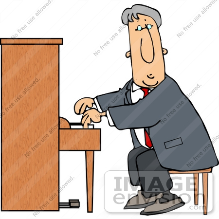 person playing piano clipart