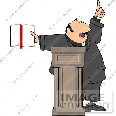 #14799 Preacher Giving a Speech Clipart by DJArt